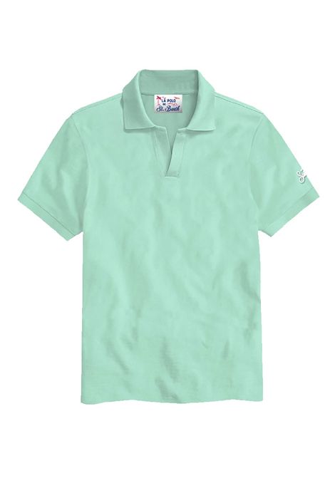 Polo Mc2 Saint Barth uomo Charles verde menta piquet senza bottoni MC2 SAINT BARTH | Polo | CHARLES00015H55